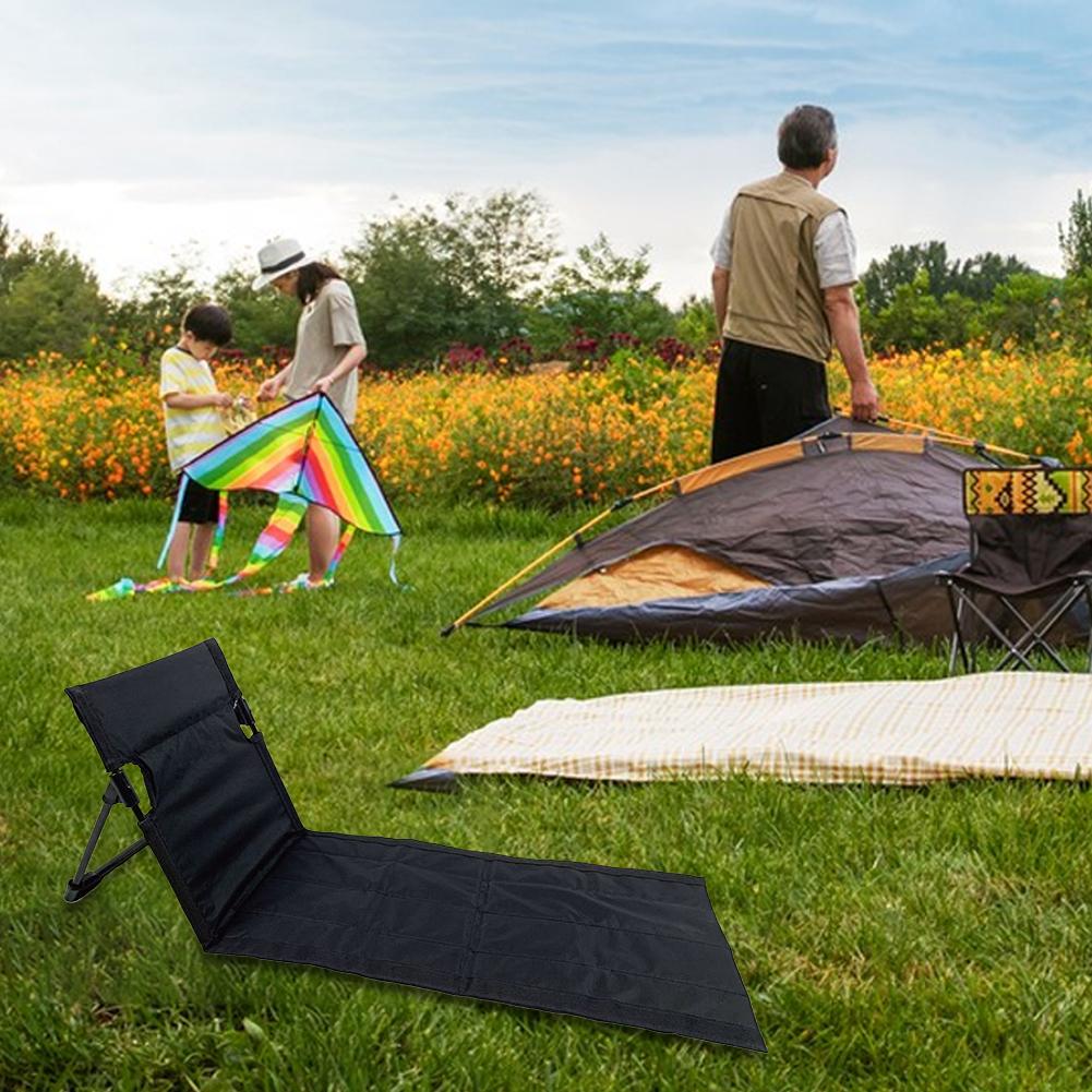 Portable Folding Seat Without Legs Foldable Stadium Seat with Backrest Lightweight Camping Chair for Park Lawn Picnic