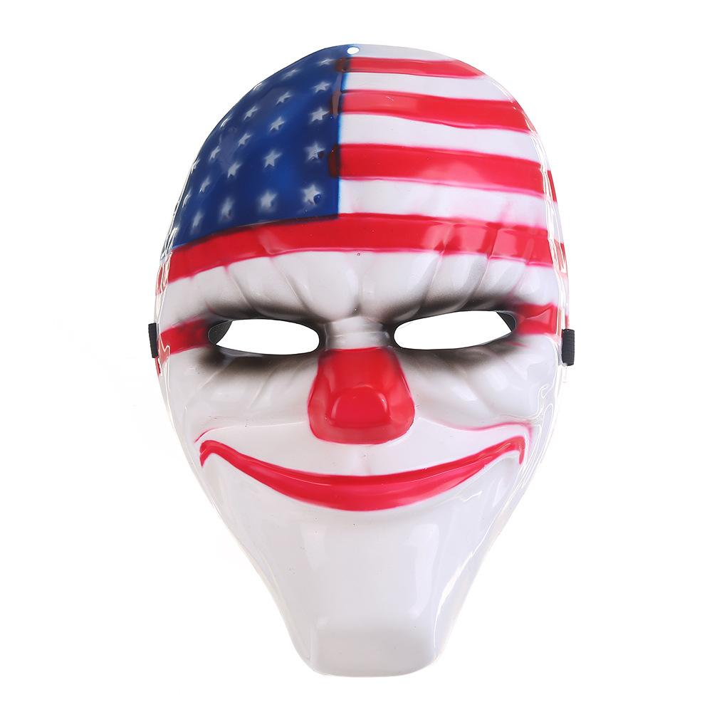 Halloween Scary Clown Payday Mask Cosplay Masquerade Prop Carnival Mask Joker Dallas Wolf Hoxton Chains Movie Props Mask