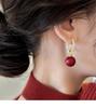 New Year's Wine Red Earrings