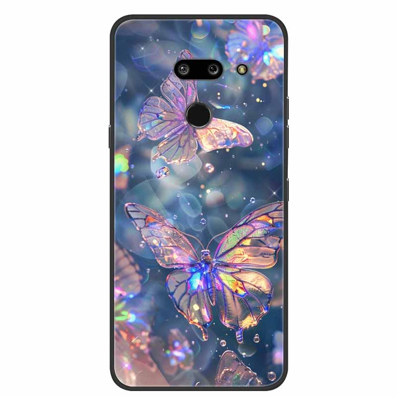 Für LG G8 G8S ThinQ Schwarze Hüllen Weiche Silikon TPU Handyhüllen Für G 8 S 8S ThinQ Luxus Rückabdeckung Funda Cartoon Schale Para Capa