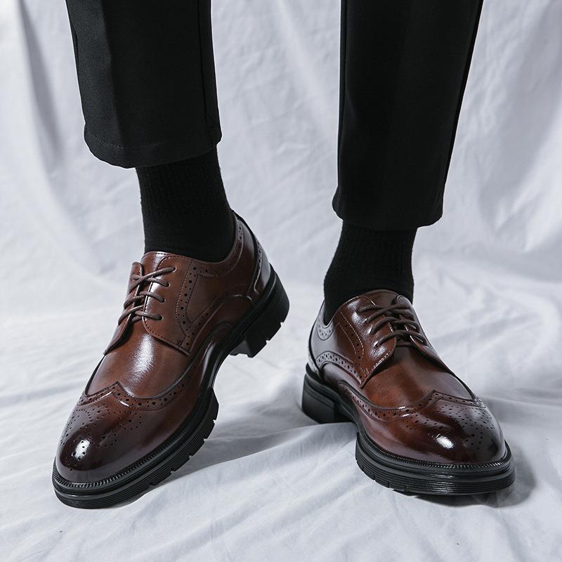 New Block Business Casual Leather Shoes Men's Comfortable and Breathable Tassel One Pedal Sleeve Loafers Men's Series