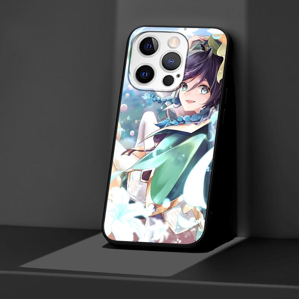 Genshin Impact Barbatos Case for Apple iPhone 14 11 7 SE 2020 8 X XS 13 12 Mini XR 15 Pro Max Silicone Black Soft Phone Cover