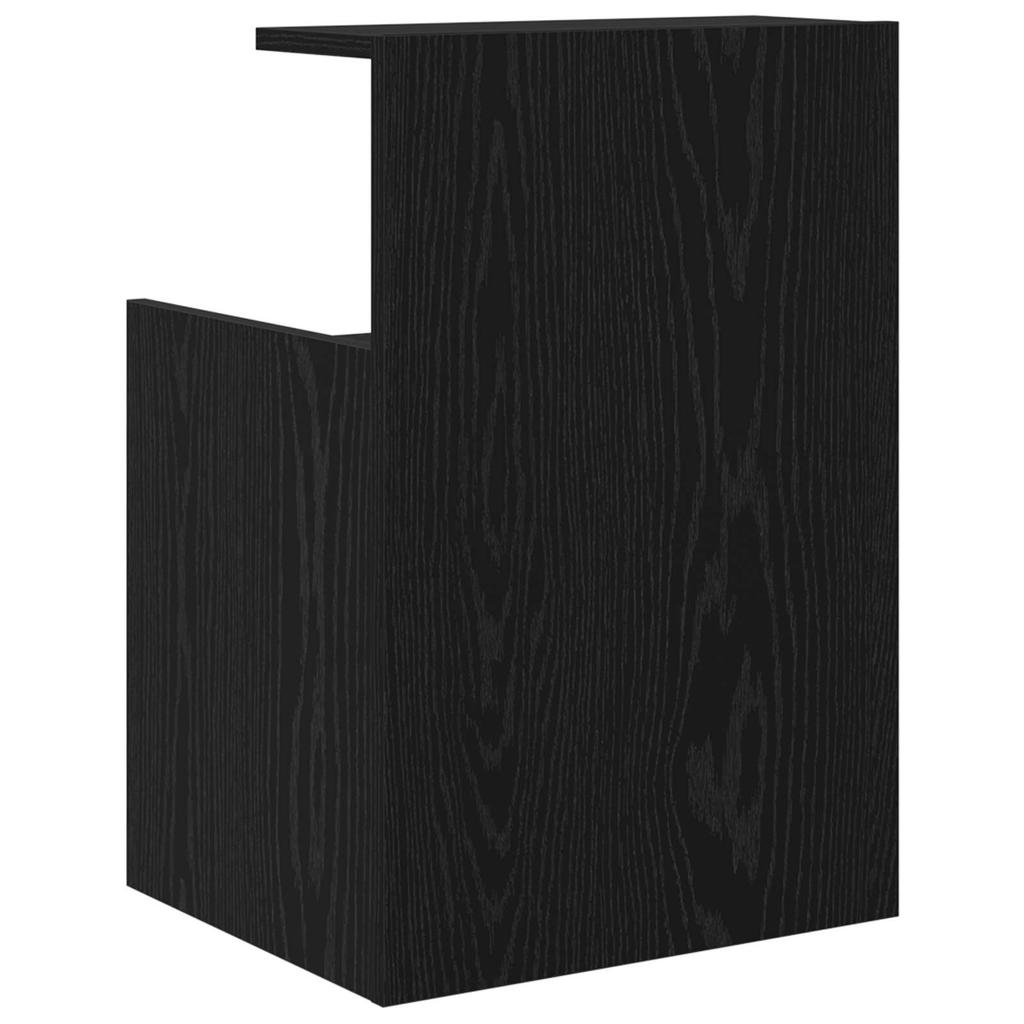 Nightstand Black Oak Effect 40 x 35 x 60 cm Engineered Wood