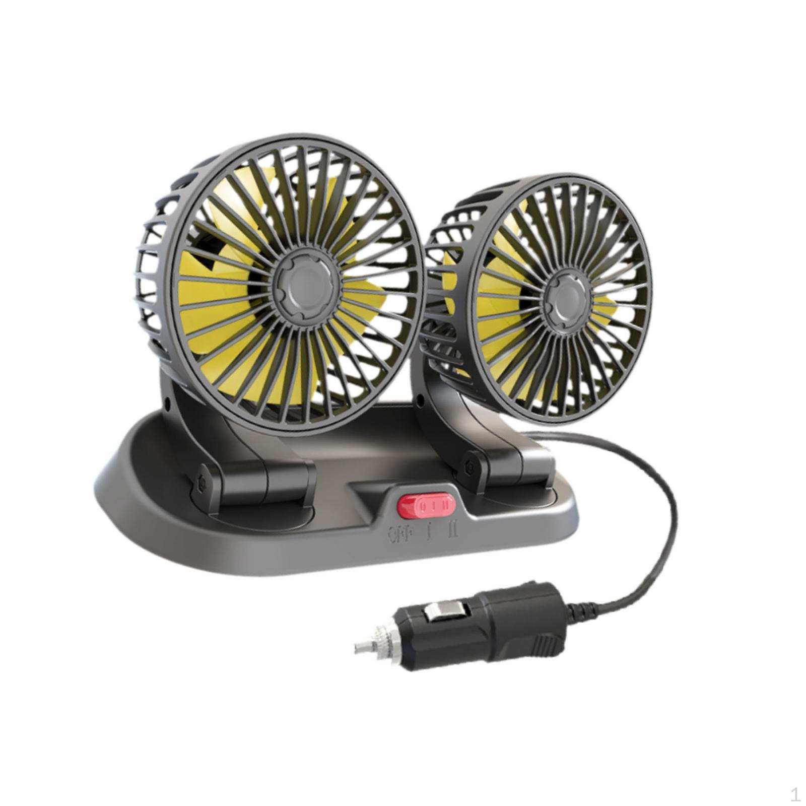 Auto Cooling Fan Portable Rotatable Double Head for