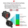 New Car Voltmeter QC 3.0 USB Charger Socket Power Outlet Digital Voltmeter Ammeter Monitoring For Car Boat Marine Rv Motorcycle