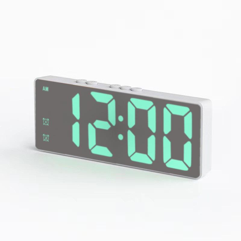 Minimalist Dual-Use LED Alarm Clock with Voice Control and Temperature Display