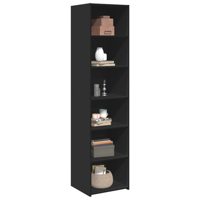 VidaXL Highboard Black 45x41x185 Cm Engineered Wood, Sideboard, Storage Cabinet, High Cabinet, Cabinet, Cupboard 3281674