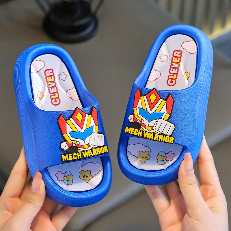 Jungen Cartoon Strand-Slipper - Sommer 2025, Indoor/Outdoor, Leicht, Rutschfest, Geruchlos, Weiche Sohle