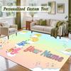 Crystal Velvet Square Rug Custom NameCare Bears Pattern Non Slip Home Floor Decor Rug