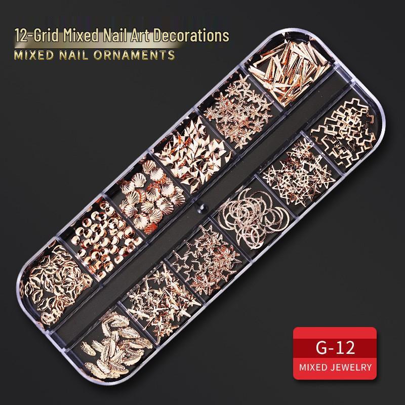 60 Nail Art Accessories: Rhinestones, Pearls, Rivets & Alloy Designs