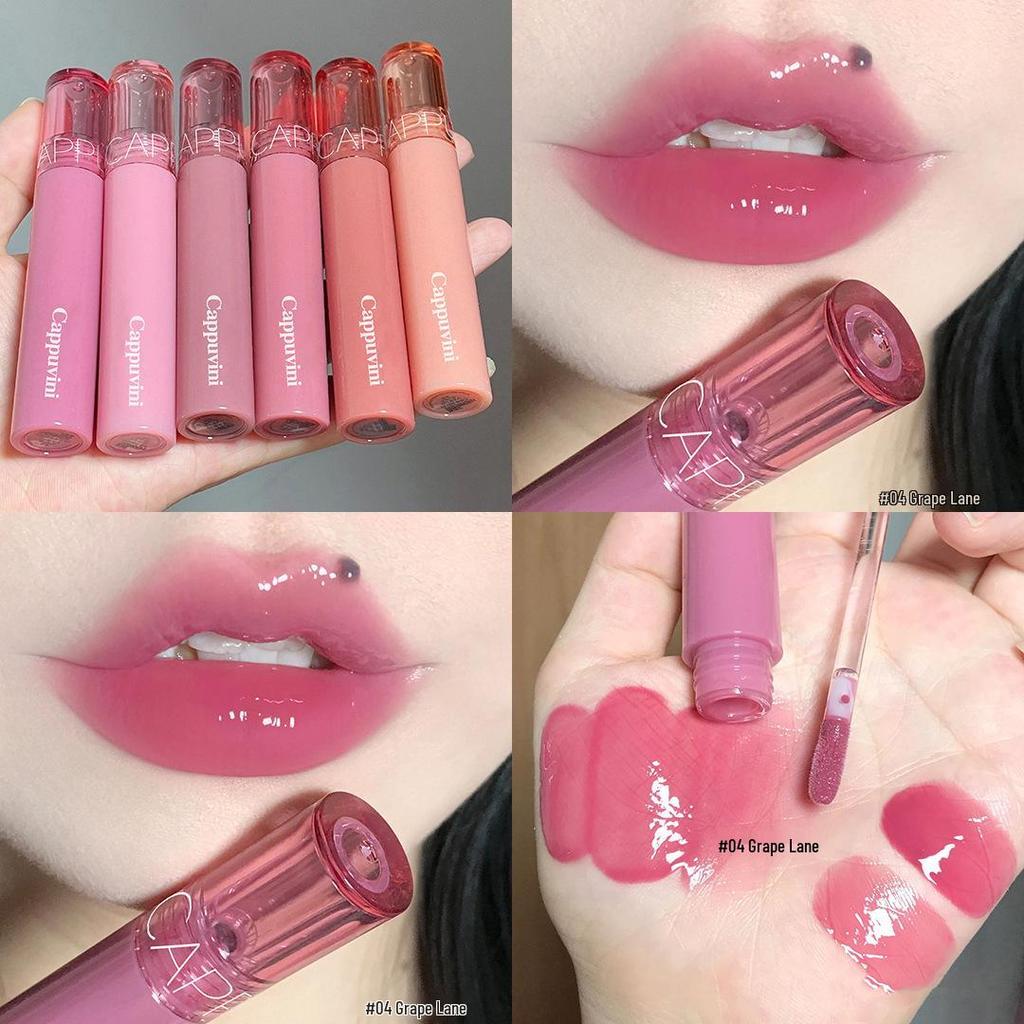 Cappuvini Beauty Juice Lip Glaze: Glossy Jelly Lipstick for Women and Students