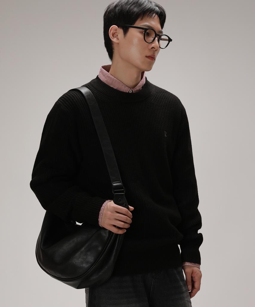 Dibellobeu Essential Oversized Round Hazzi Knit_Black