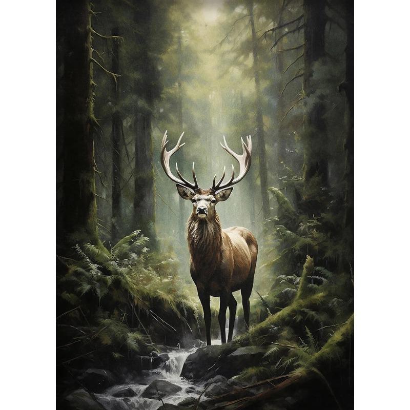 Rabbit Bunny Rustic Raccoon Frog Sheep Deer Bear Fox Forest Poster Canvas Painting Print for Living Room Home Decoration Cuadros