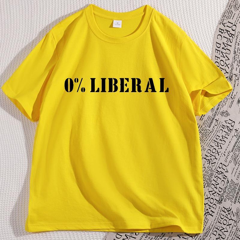 Zero Percent Liberal T Shirt Short Sleeve Men Women Crewneck Y2k Streetwear Casual Cotton Loose Comfortable Man Clothing