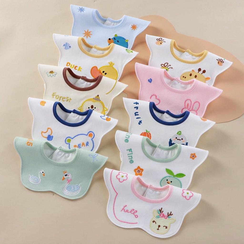 360° Cartoon Cotton Baby Bibs - Waterproof, Anti-Spit Up, Newborn Edition