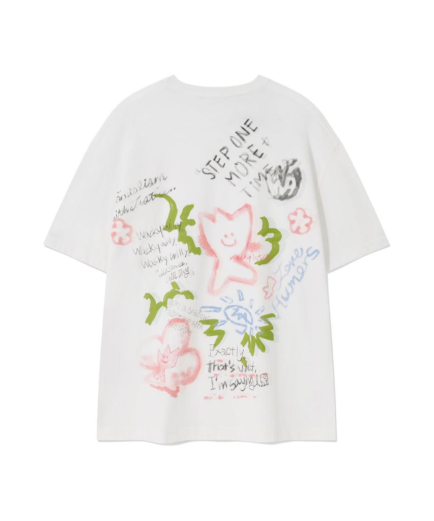WACKY WILLY Kiki Graffiti Short Sleeve T-Shirt White