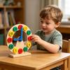 Kids Wooden Clock Toy Preschool Number Color Recognition Time Learning Clock Toddlers Educational Clock Teaching Aid with Movable Hands