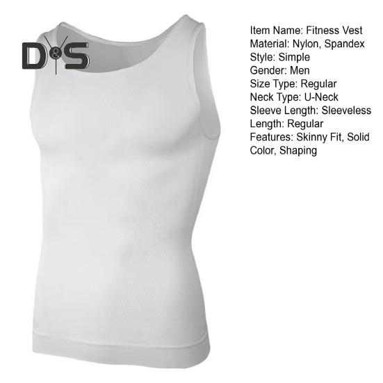 Men Fitness Vest U-Neck Sleeveless Body-Shaping Abdomen Tightening Corset Solid Color Back Support Weightlifting Compression Tops