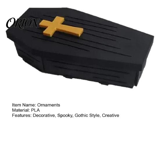 3D Printed Skull Decor Folding Coffins Figurine with Skeleton Ornament, Miniature Articulated Statue, Gothic Desktop Ornaments Dark Decoration
