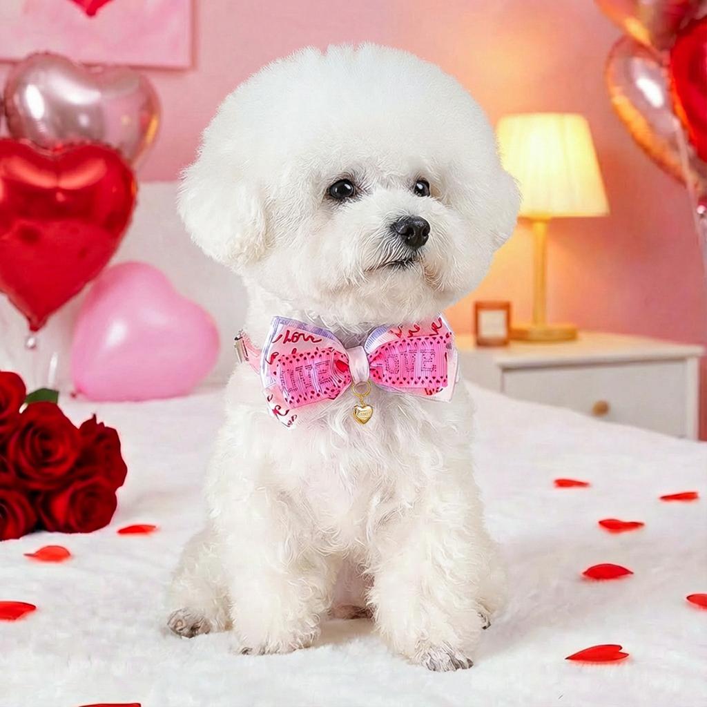 2026 Holiday Pet New Accessories Snood Cute Puppy Kitten Accessories Valentine's Day Bow Collar