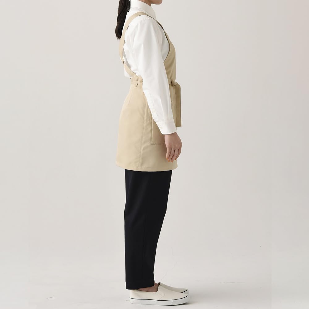 Bib Apron Bib Short Apron CT2398 6 Brown Free [Seven Uniform]