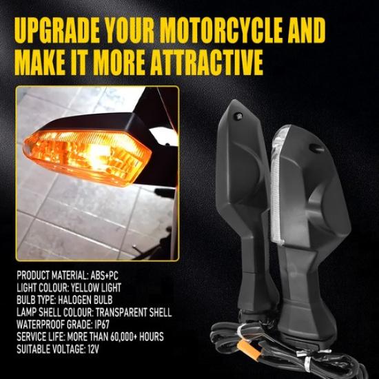 2X Rear Turn Signal Lights Indicator Lamp Amber For KAWASAKI NINJA 650 2012-16