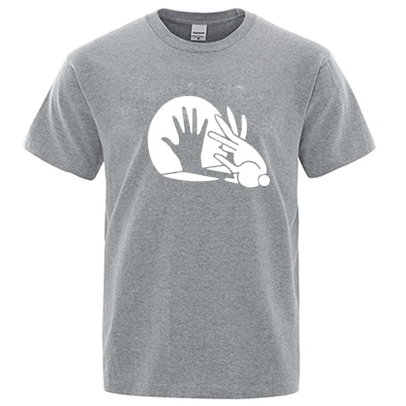 Men's High Quality T-shirt Funny Shadow Puppet Design Print Summer Casual Loose O-neck for Male T-shirt Tops Tees