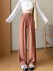Women's Summer Loose Wide-Leg Linen Pants - Lightweight Ice Silk, Versatile Straight Leg Style, Casual Yamamoto Design