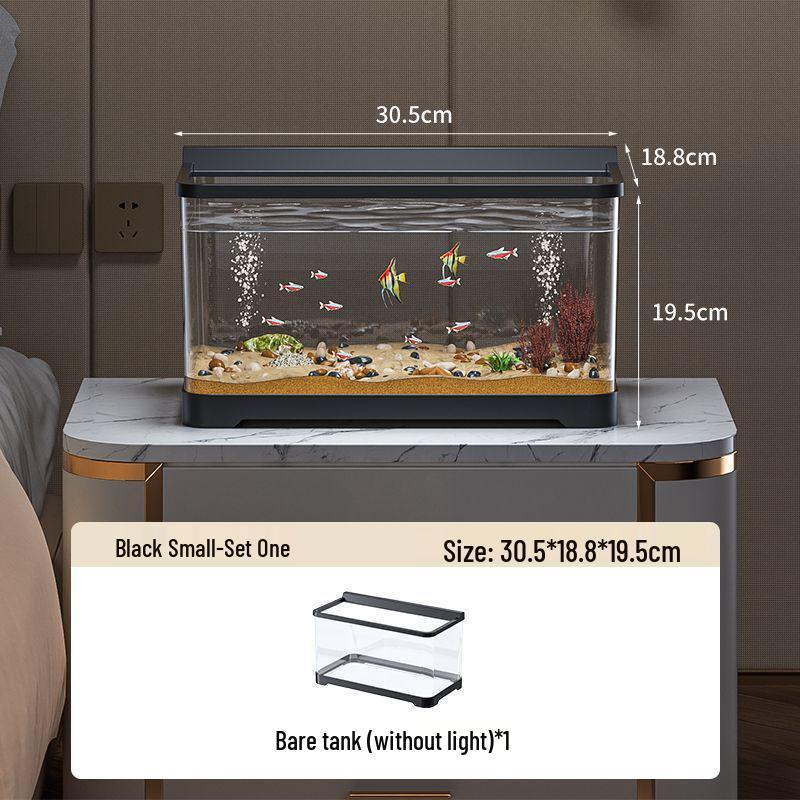

Прозрачный пластиковый аквариум для золотых рыбок: Экологичный маленький/средний аквариум для ландшафтного дизайна гостиной или балкона 388 Three-Color Light Set 3