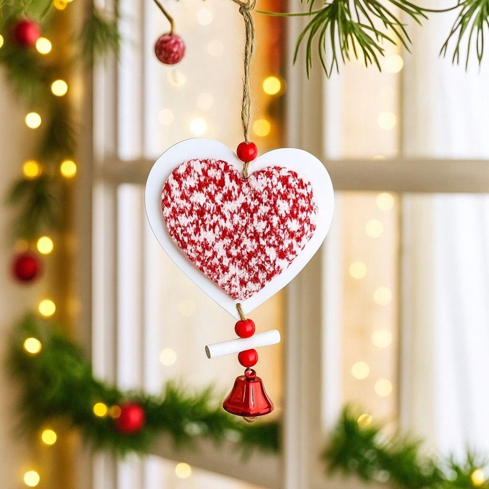 Wood Christmas Bells Pendants Decorative Star Car Ornament Xmas Tree Star Ornaments  Party