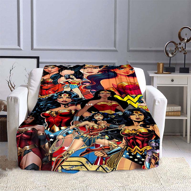 The New Wonder Woman Print Blanket Is a Warm and Comfortable Flannel Blanket, Suitable for Bedrooms, Sofas, Beds, Chairs, Picnic