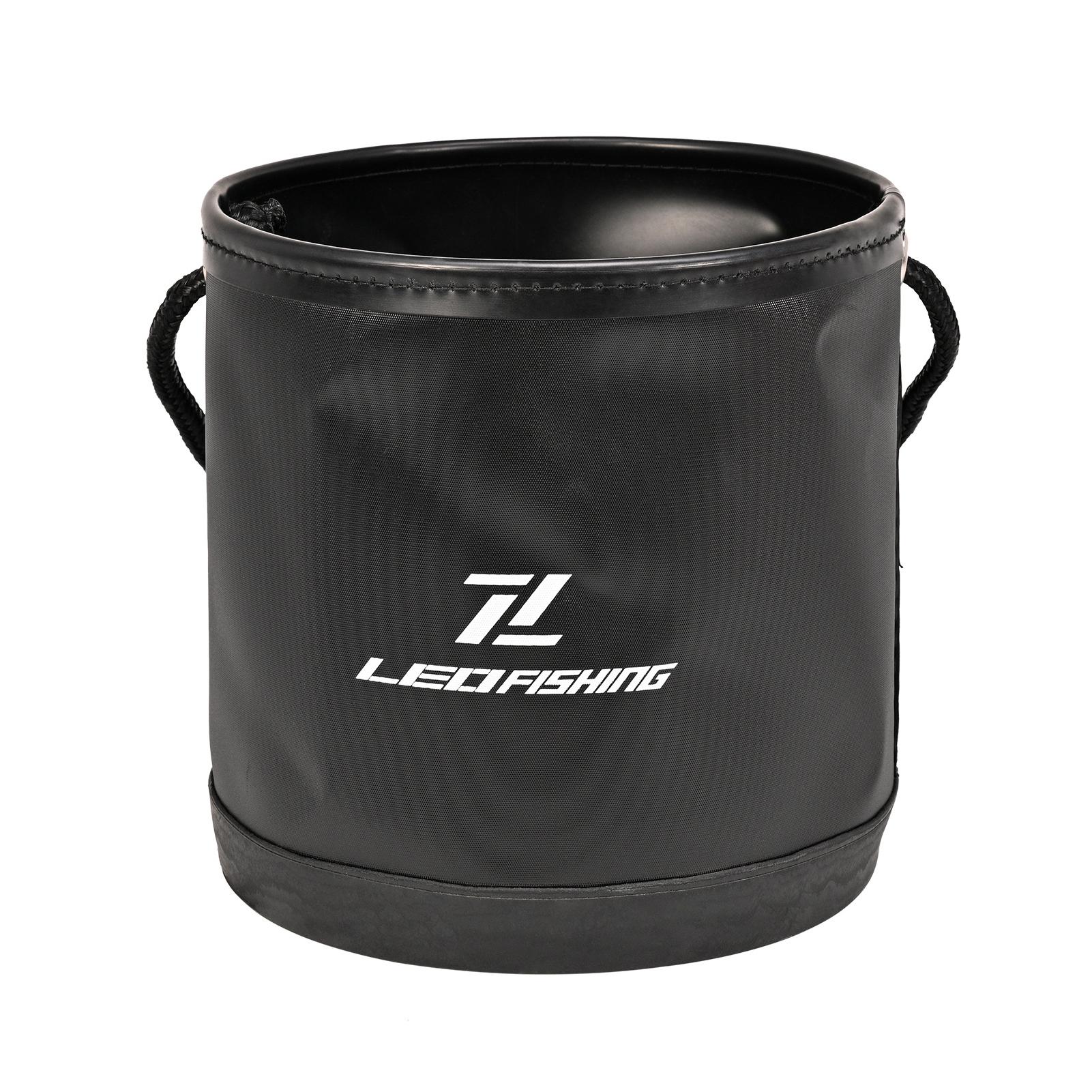 

Round Folding Fishing Bucket with Lanyard Fishing Equipment for Fishing чёрный