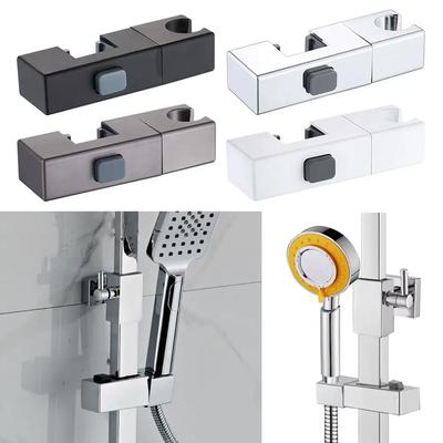 Soporte de Cabeza de Ducha de Tubo Rectangular Giratorio Repuesto de Aspersor Base Fija Estante Ajustable para Barra Deslizante de Baño