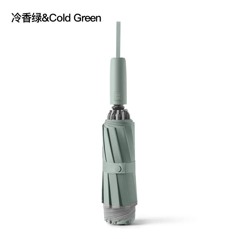 

Зонт с обратным складыванием, 10 спиц, черное покрытие, upf50+, автоматическое открытие большого солнцезащитного зонта от дождя metal-fiber composite&10K