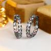 Charm Female Rainbow Zircon Stone Hoop Earrings Vintage Fashion Black Gold Color Wedding  For Women