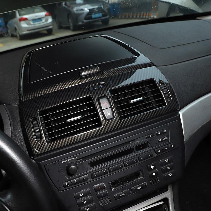 For BMW X3 E83 2006-2010 ABS Silver Car Center Console Central Air-conditioning Air Outlet Frame Trim Stickers Car