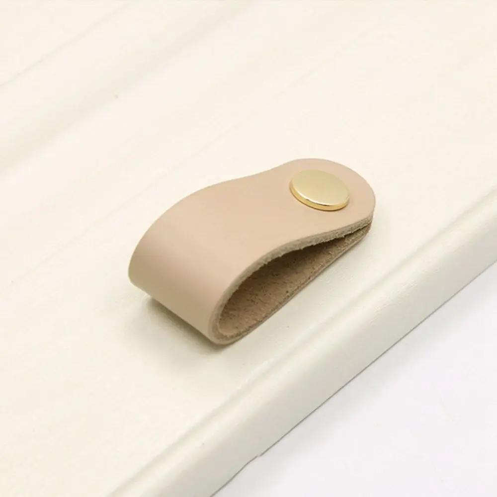 Artificial Leather Nordic Kitchen Wardrobe Cabinet Environmentally Soft Drawer Handle Leather Handle Door Pulls Furniture Knobs