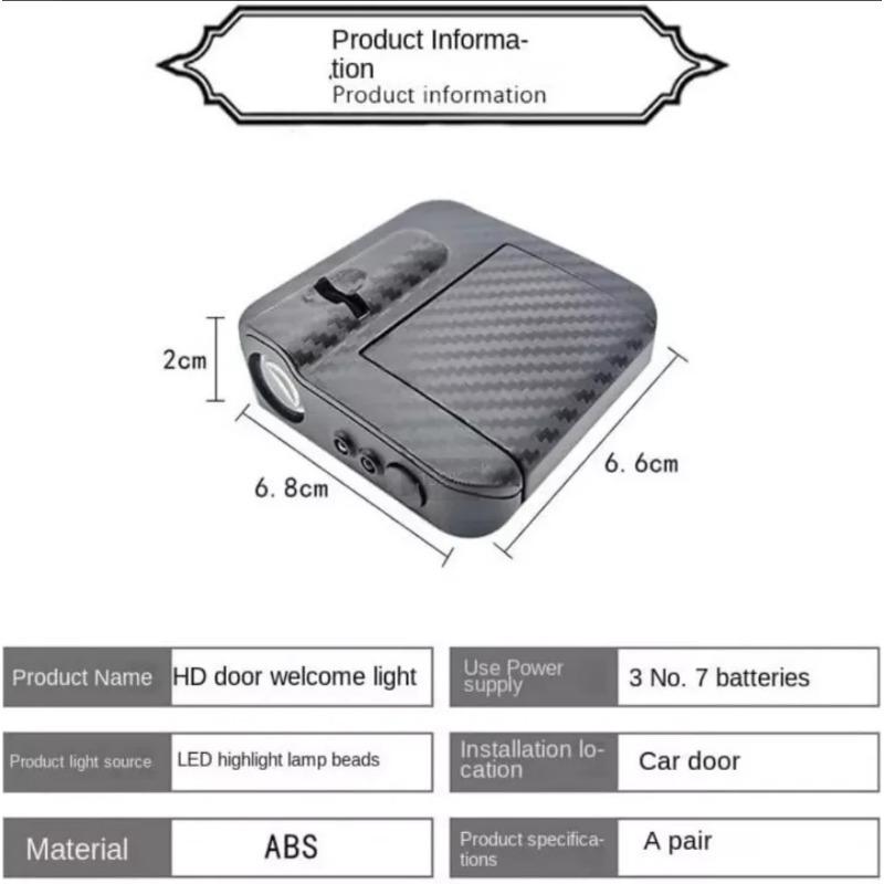 2pcs Wireless Car LED Door Welcome Light Projector Logo No Drill Type Badge Laser Ghost Shadow Night Lamp for Magic Circle