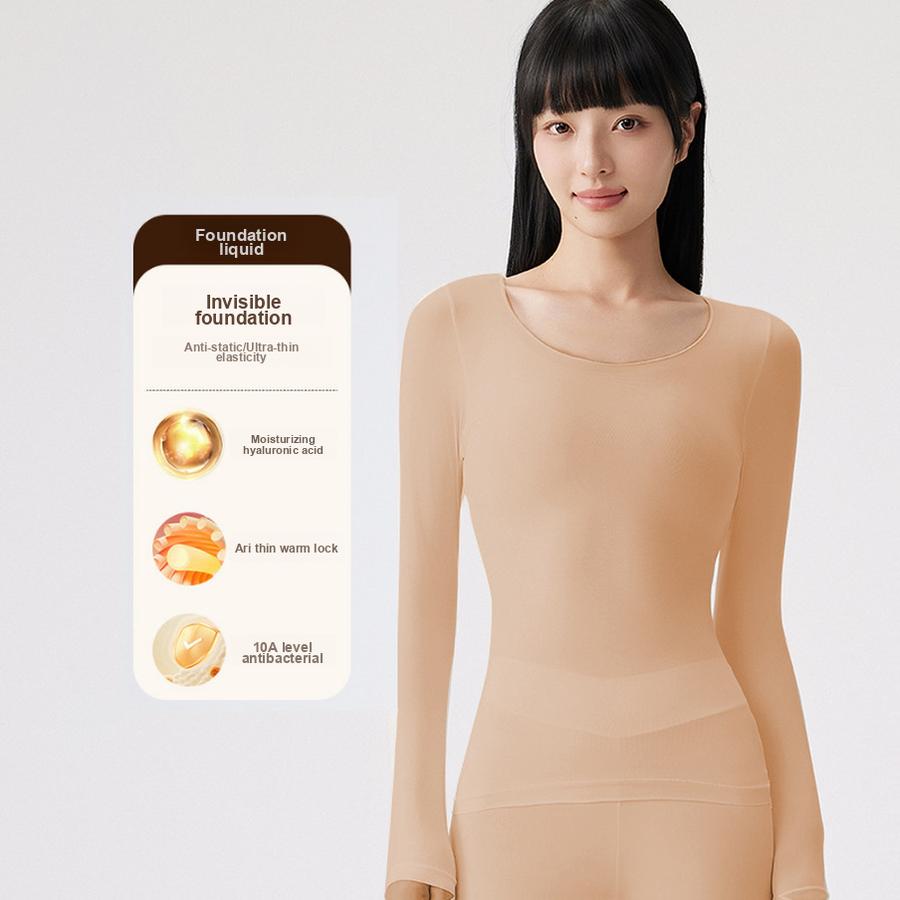 Ultra Thin Seamless Underwear Set for Women, Winter Thermal Base Layer Pajamas