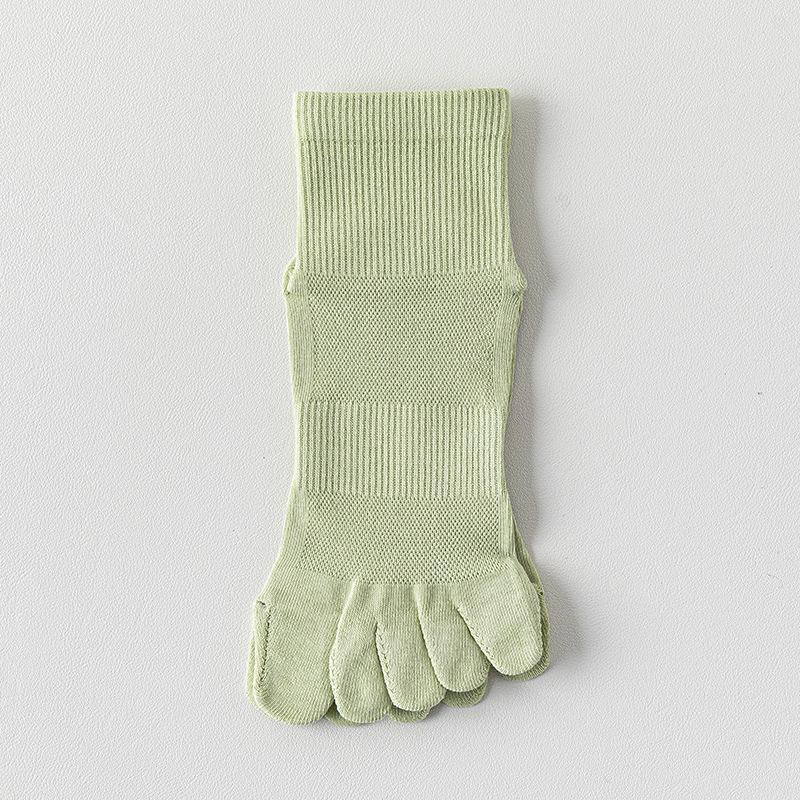 Five-finger Socks, Women's Pure Cotton Short Socks, Antibacterial and Anti-athlete's Foot, Mesh Breathable Mid-calf Toe Socks, Women's Split Toe Socks
