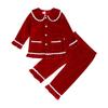Children's Gold Velvet Pajamas - Autumn/Winter Homewear for Boys and Girls
