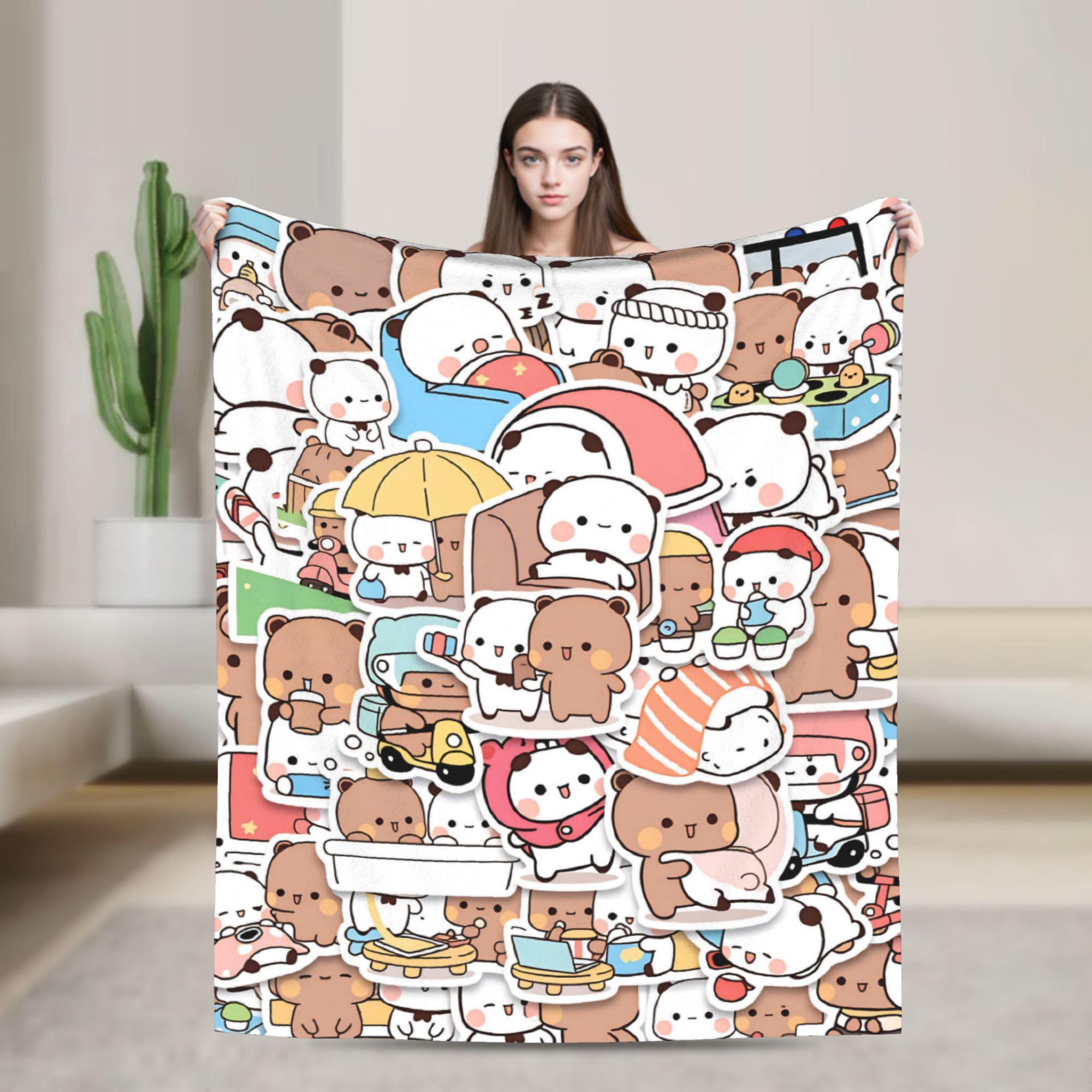 

Bubu Dudu Collage Warm Soft Blanket For Couch Bed Pattern Bedding Throws Spring Travel Office Flannel Bedspread 75x100cm (30x40inch)