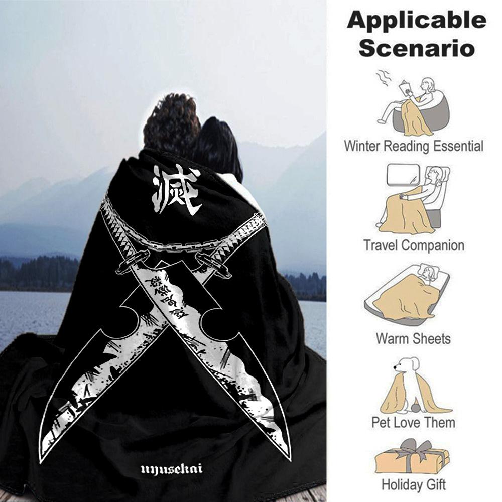 1pc Swords Chain Soft Flannel All Season Throw for Home, Office, Outdoor UseDurable Comfort Soft Warm Throw for Home