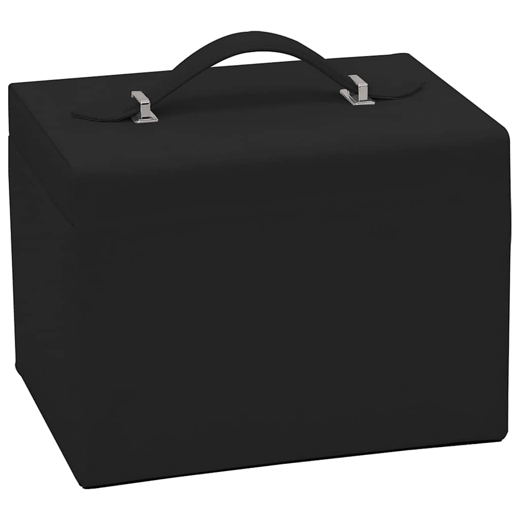 4 Tier Jewelry Box with Mirror Lockable Black