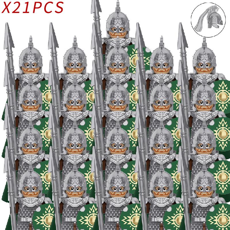 New 8pcs/lot MOC Uruk-hai Orc Army Group Orcus Figures Model Building Blocks LOTR Bricks Medieval Toys for Children gifts