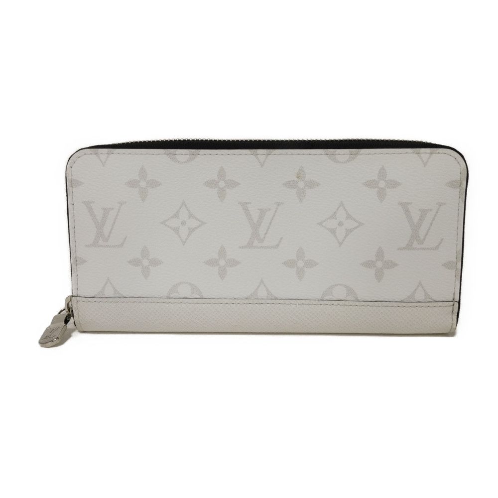 Used 12564 Zippy Wallet Horizontal M14127 7940 Japan Exclusive RFID IC Chip Taiga Rama Monogram Optic White Men's from