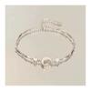 Women Bracelet Shiny Cubic Zirconia Flower Shape Bangle Adjustable Length Sweet Bracelet Versatile Fashion Accessory