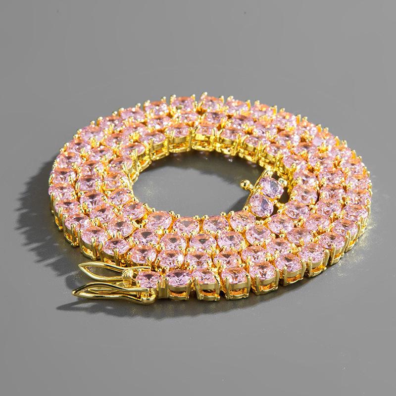 European & American Hip Hop Zircon Cuban Tennis Necklace - High-End Versatile Jewelry