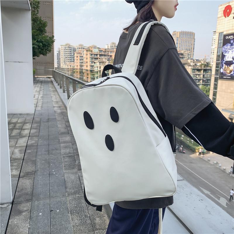 Cute Surprise And Pout Expression Ghost Shaped Backpack For Daily Use