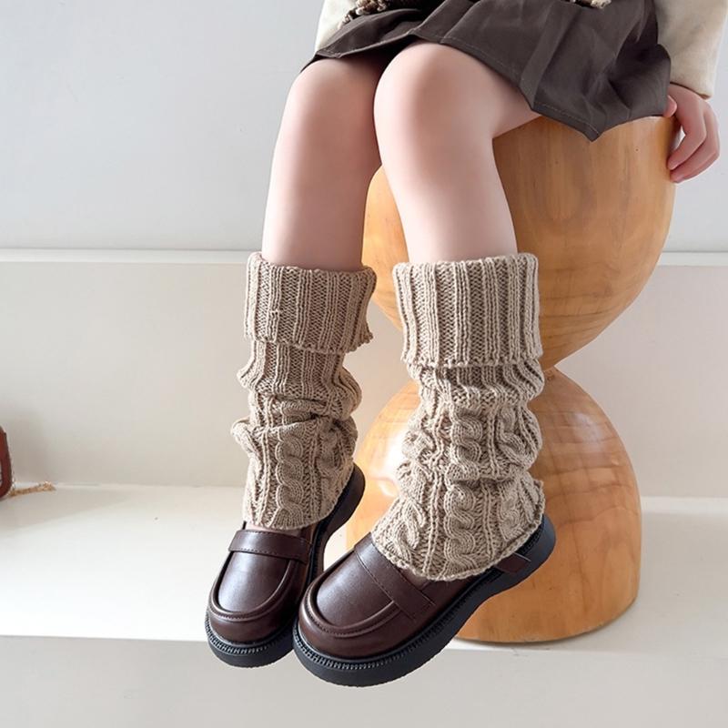Fashion Knit Leg Warmers for Little Girls Knee High Socks for Dress Toddler Winter Slouchy Socks Thicken Warm Leggings